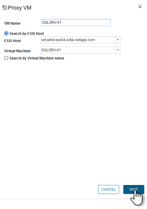 Localice VM en la página Proxy VM