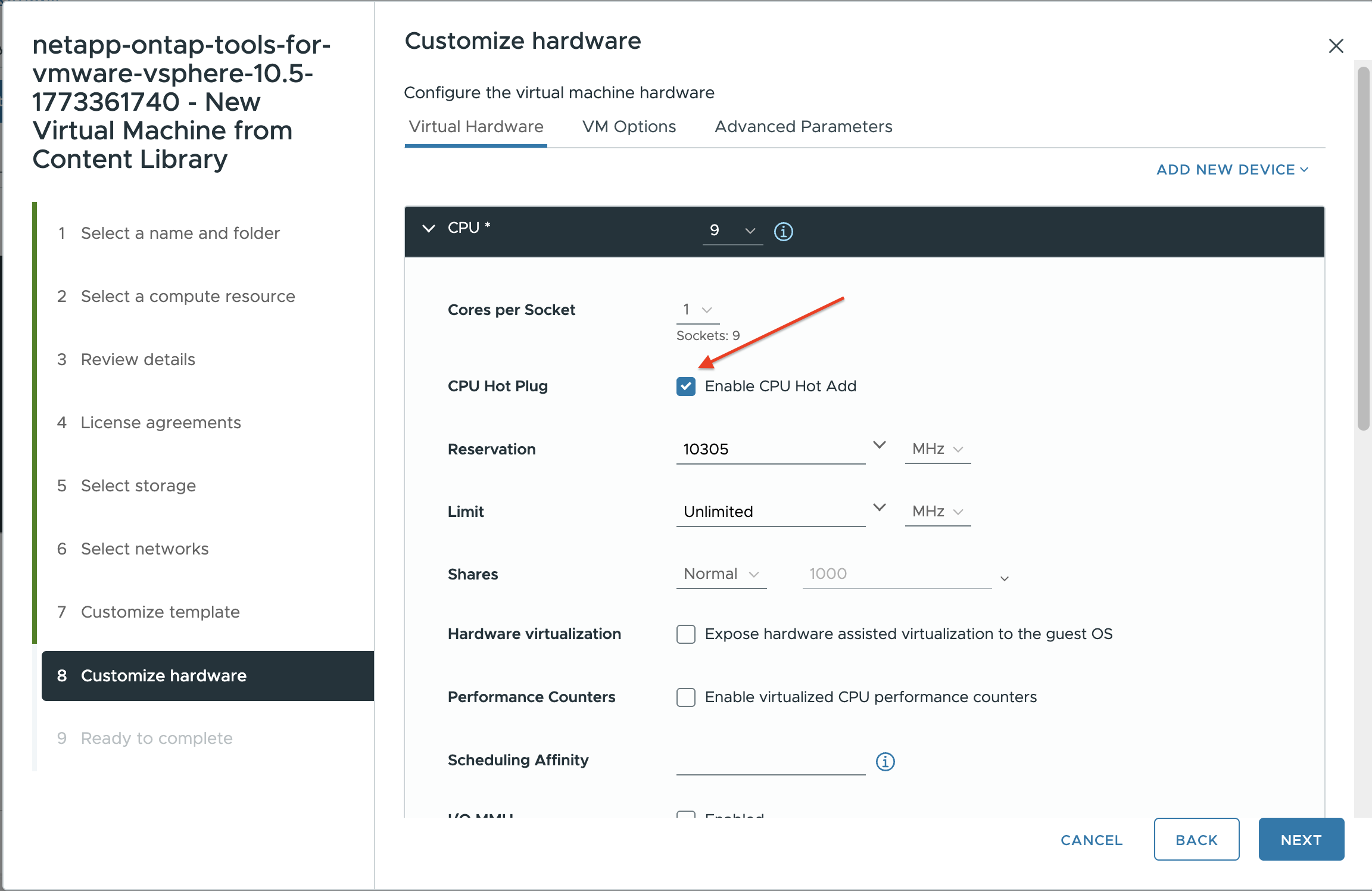 CPU incorporación en caliente