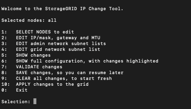 Captura de pantalla que muestra la pantalla de bienvenida de la herramienta Change IP