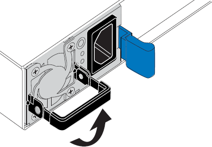 Elevación del mango de la leva para retirar la PSU SG6000-CN
