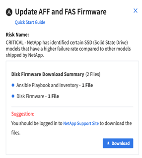 Firmwares des disques AFF et FAS