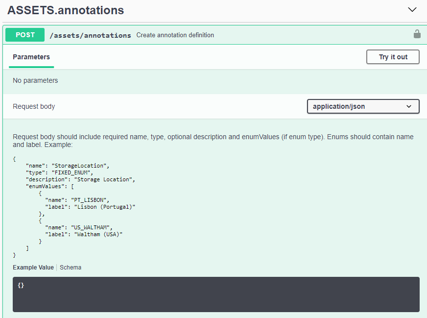 Exemple de swagger API