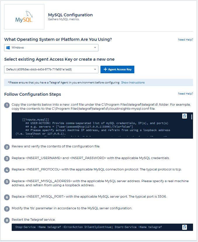 Configuration MySQL