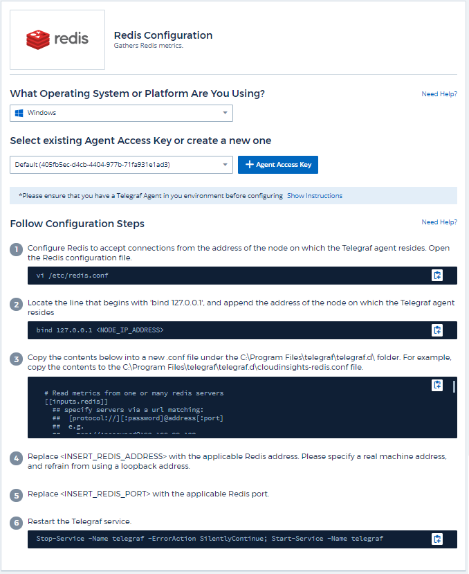 Redis Configuration de Data Collector