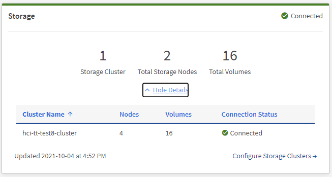 Vue stockage