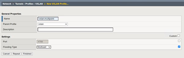 Créer un profil VXLAN