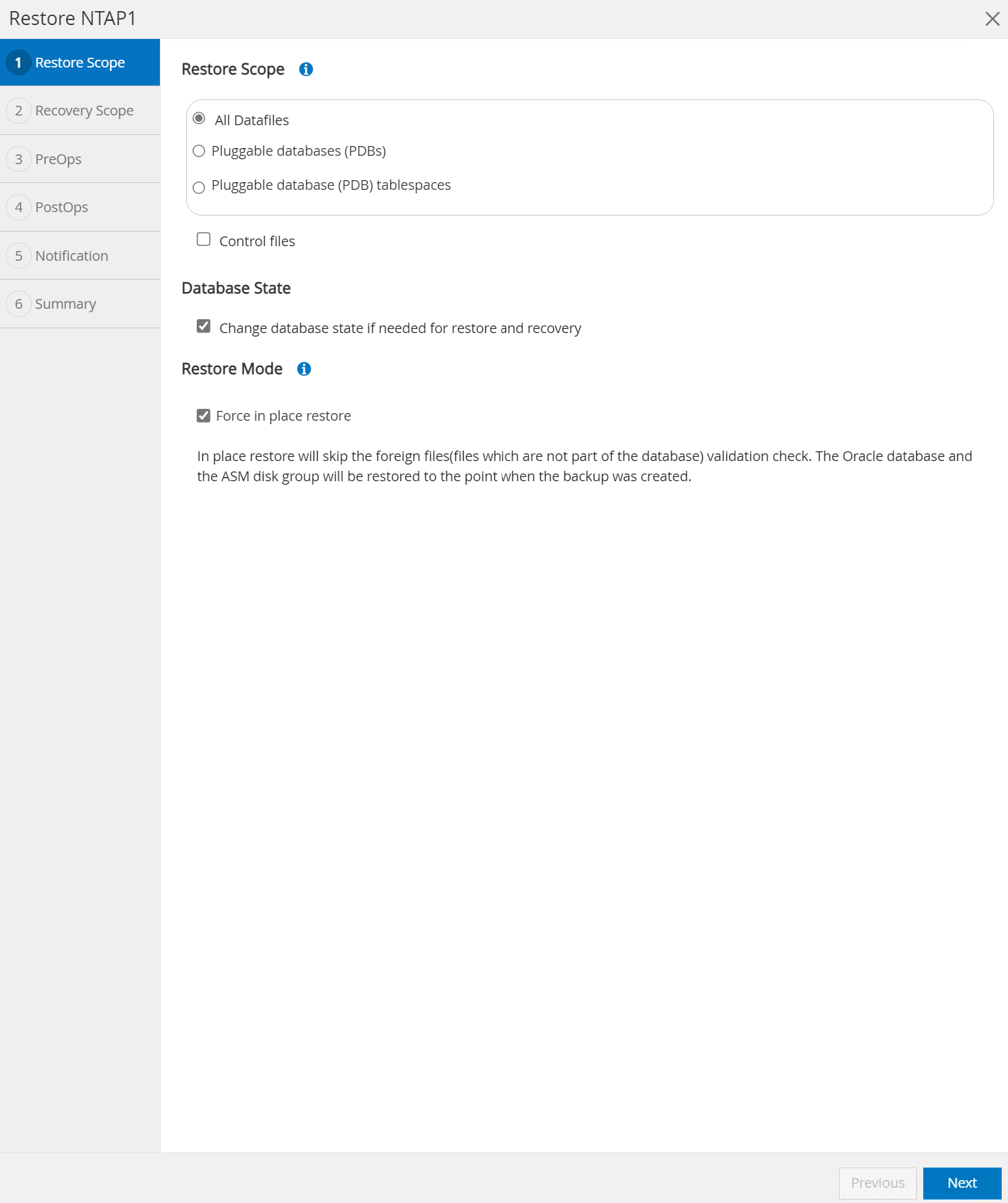 Capture d'écran montrant la configuration de SnapCenter .
