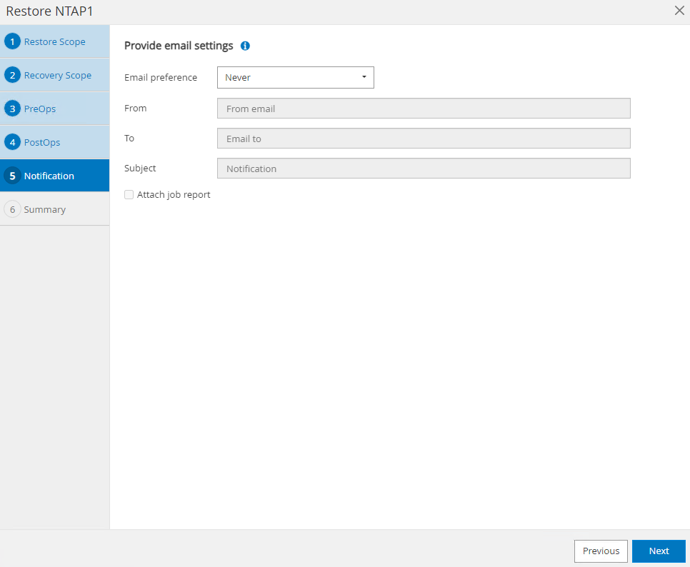 Capture d'écran montrant la configuration de SnapCenter .