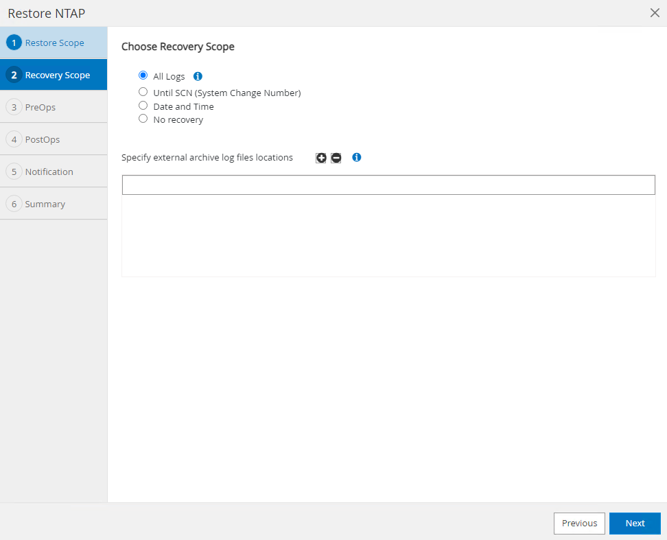 Capture d'écran montrant la configuration de SnapCenter .