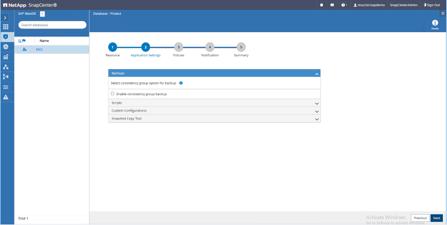 Capture d'écran de l'interface utilisateur Ajouter une ressource MaxDB