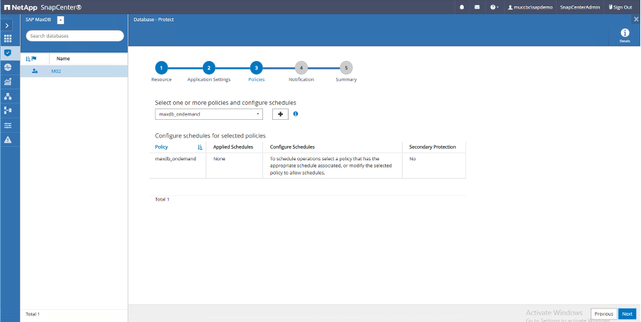 Capture d'écran de l'interface utilisateur Ajouter une ressource MaxDB