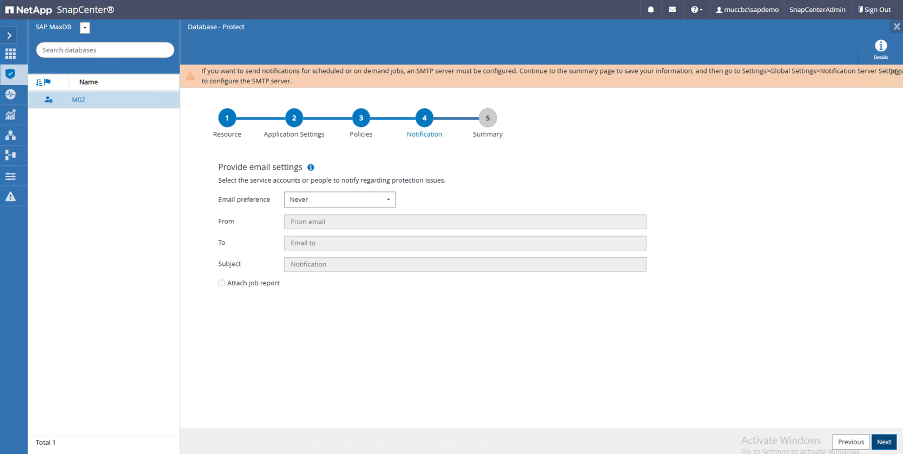 Capture d'écran de l'interface utilisateur Ajouter une ressource MaxDB
