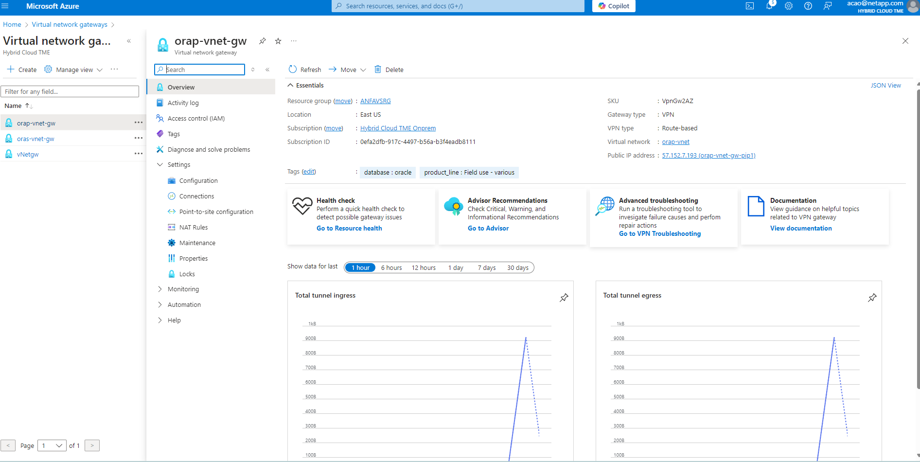 Capture d'écran montrant la configuration de l'environnement Azure.