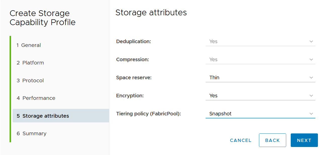 « Storage Capabilities for ONTAP Tools 9.10 et versions ultérieures », 300