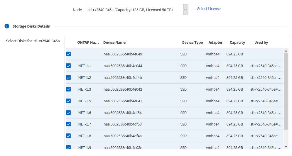 Détails du disque de stockage