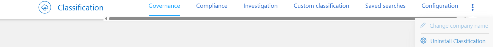Schermata del pulsante per disinstallare il software di classificazione BlueXP.