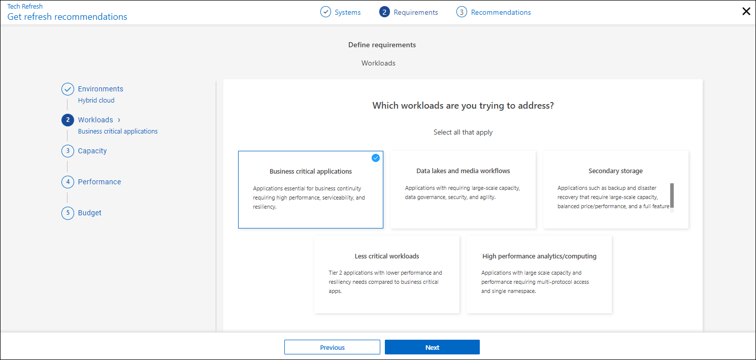 Scelte relative ai workload