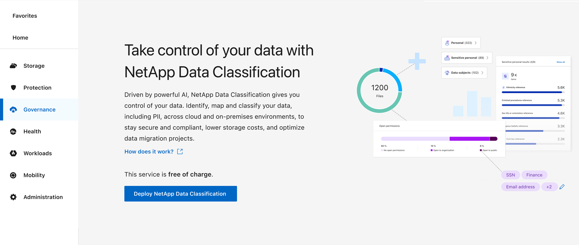 Uno screenshot della selezione del pulsante per attivare la classificazione dei dati.
