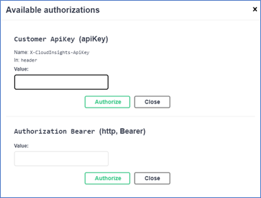 Autorizzare il token API