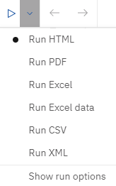 Selezione dell'output di un report