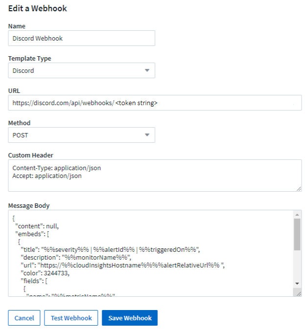 Disregistrare il modello webhook