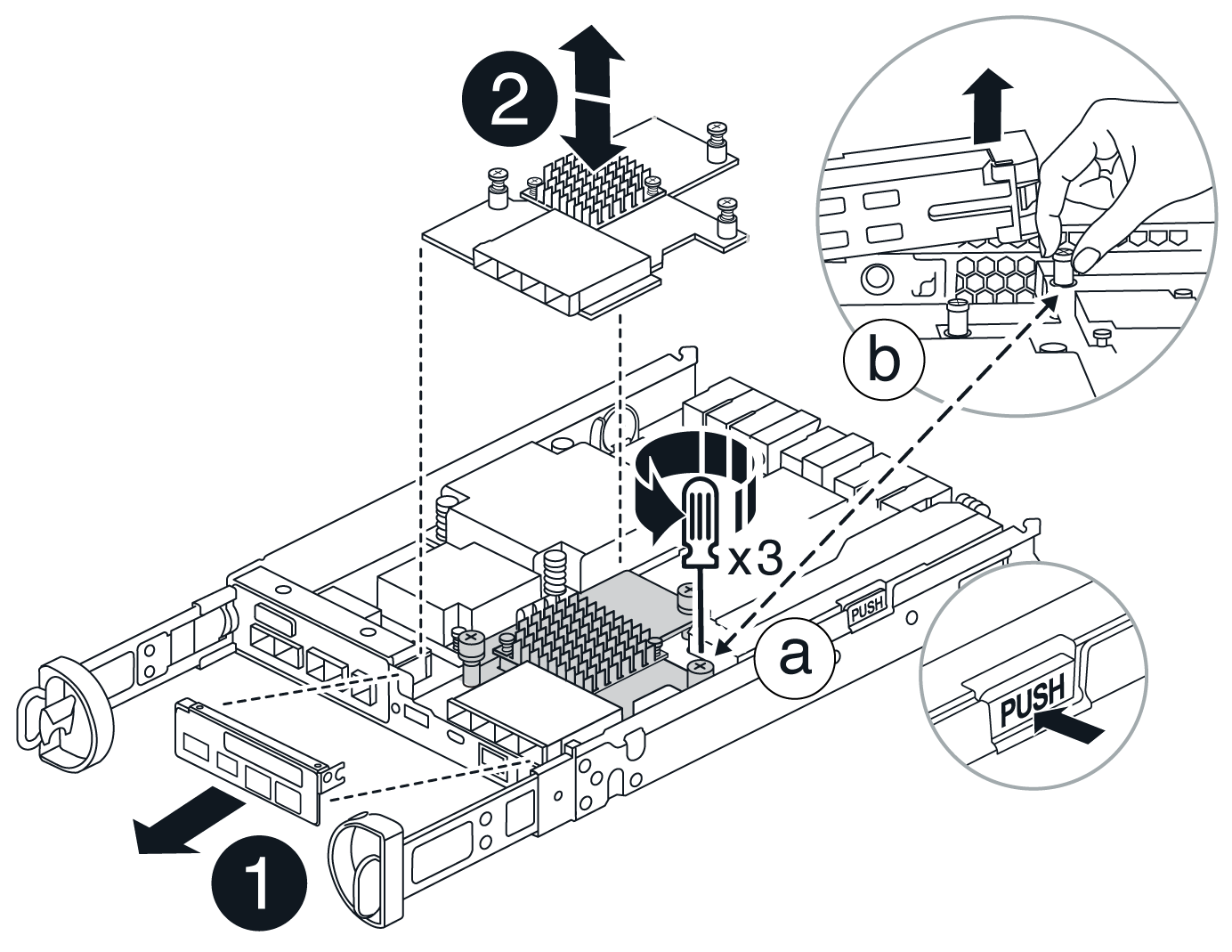 Rimuovere l'HIC dal modulo controller.