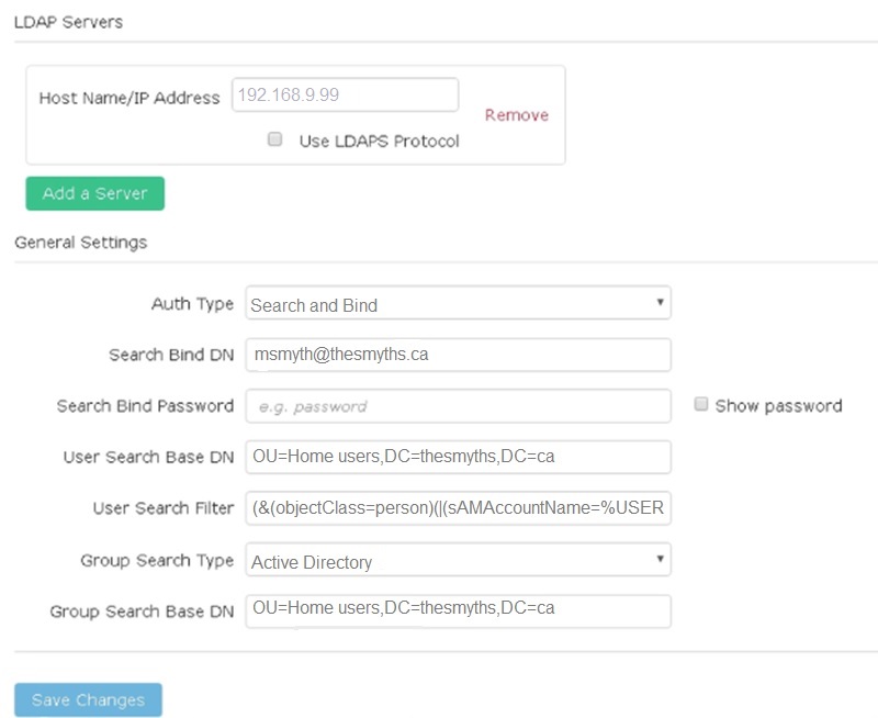 nuovi server ldap element