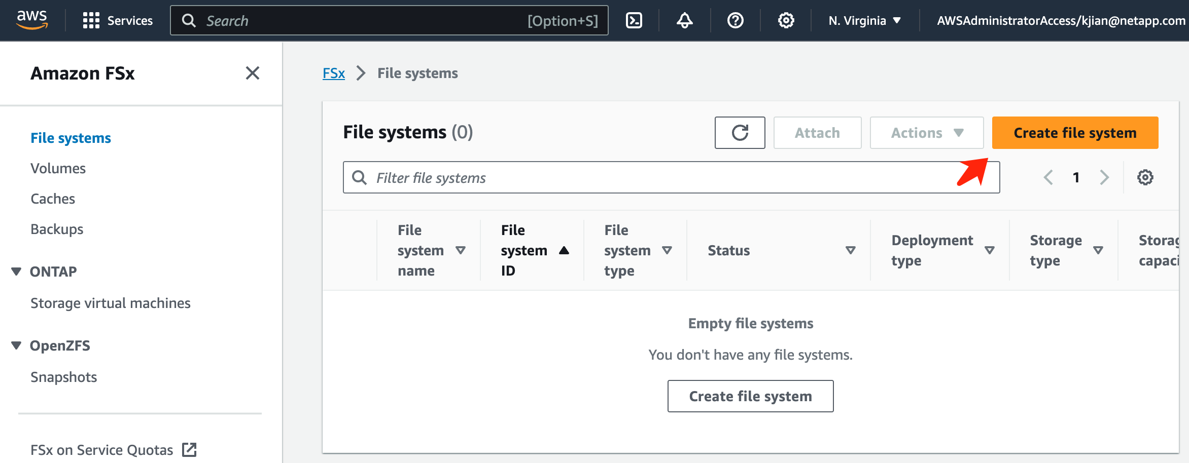 Crea file system