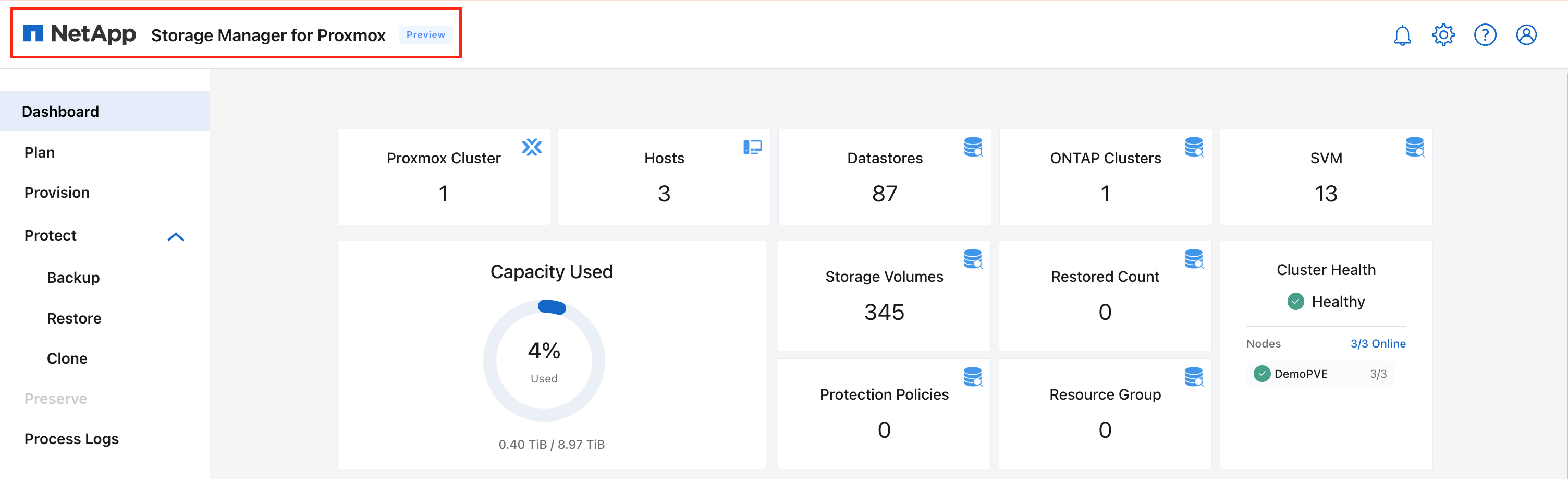 Schermata iniziale dell'interfaccia utente SMP