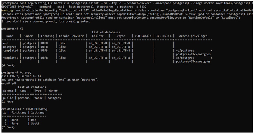 database ripristinato