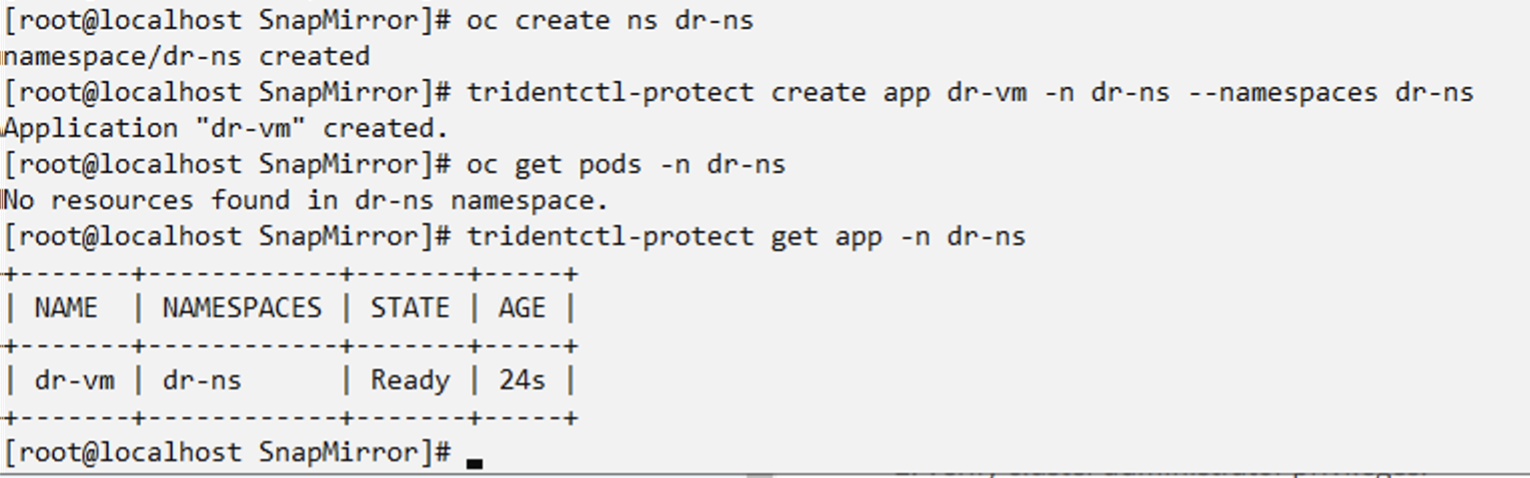 App OCP-v nello spazio dei nomi source-ns