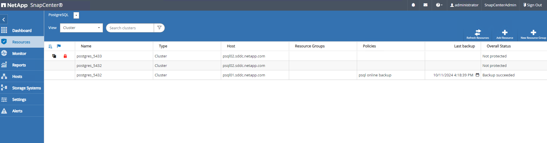 Questa immagine fornisce il ripristino del database per il server SnapCenter