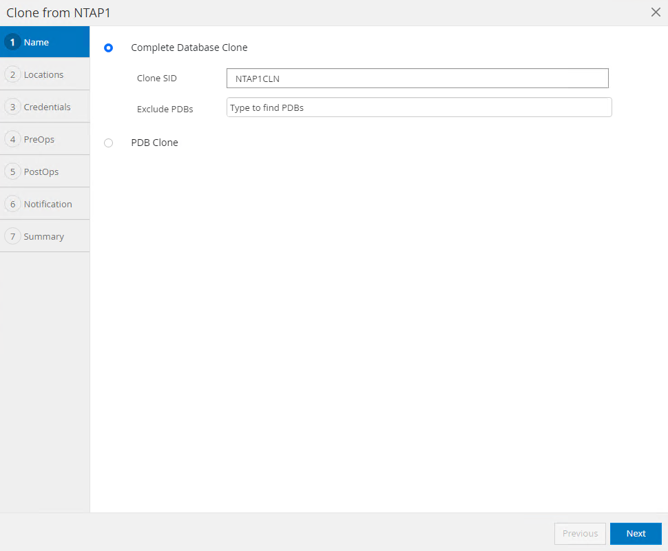 Schermata che mostra la configurazione di SnapCenter.