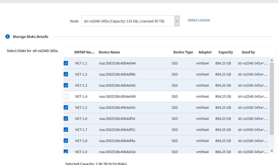 Dettagli del disco di archiviazione