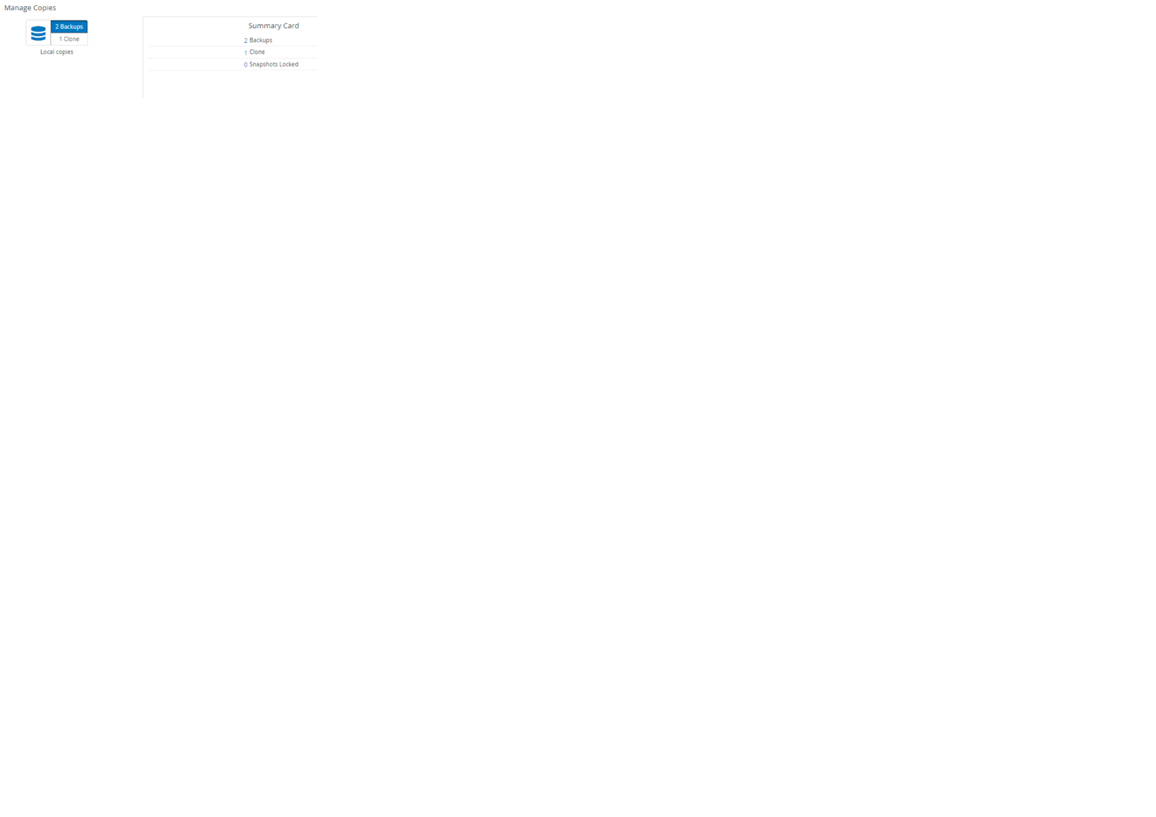 visualizzazione topologica del backup e dei cloni nell'archiviazione primaria.