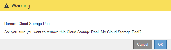 Rimozione del pool di cloud storage