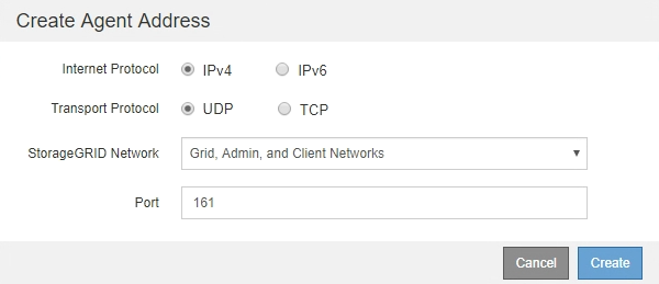 SNMP Agent Address (Indirizzo agente SNMP)