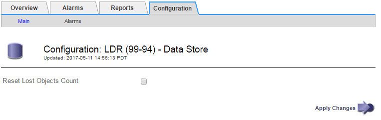 Schermata di LDR Reset Lost Object count