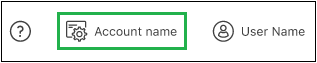 Schermata che mostra l'icona Impostazioni account nella console workload Factory.