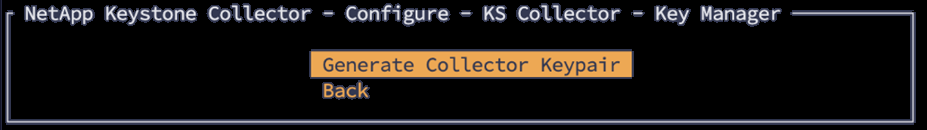 Generate Collector keypairオプション