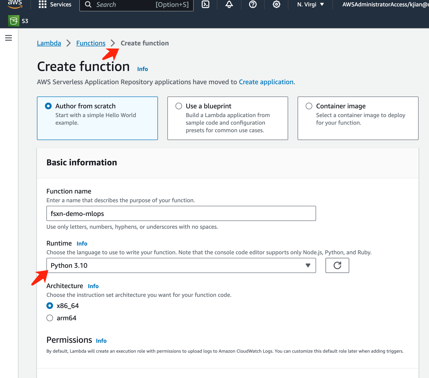 AWS Lambda関数を作成する
