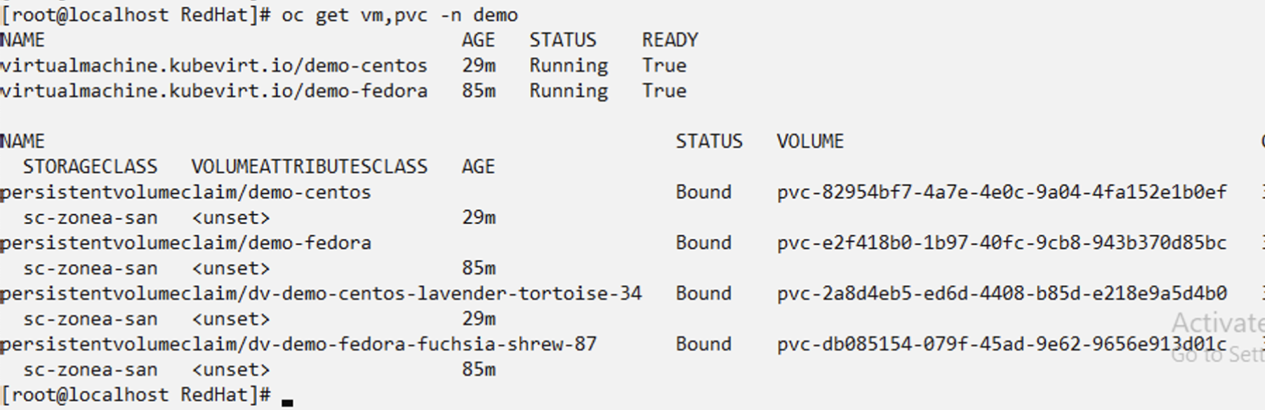 Centos VM を作成しました