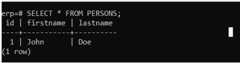 PostgreSQL 行1