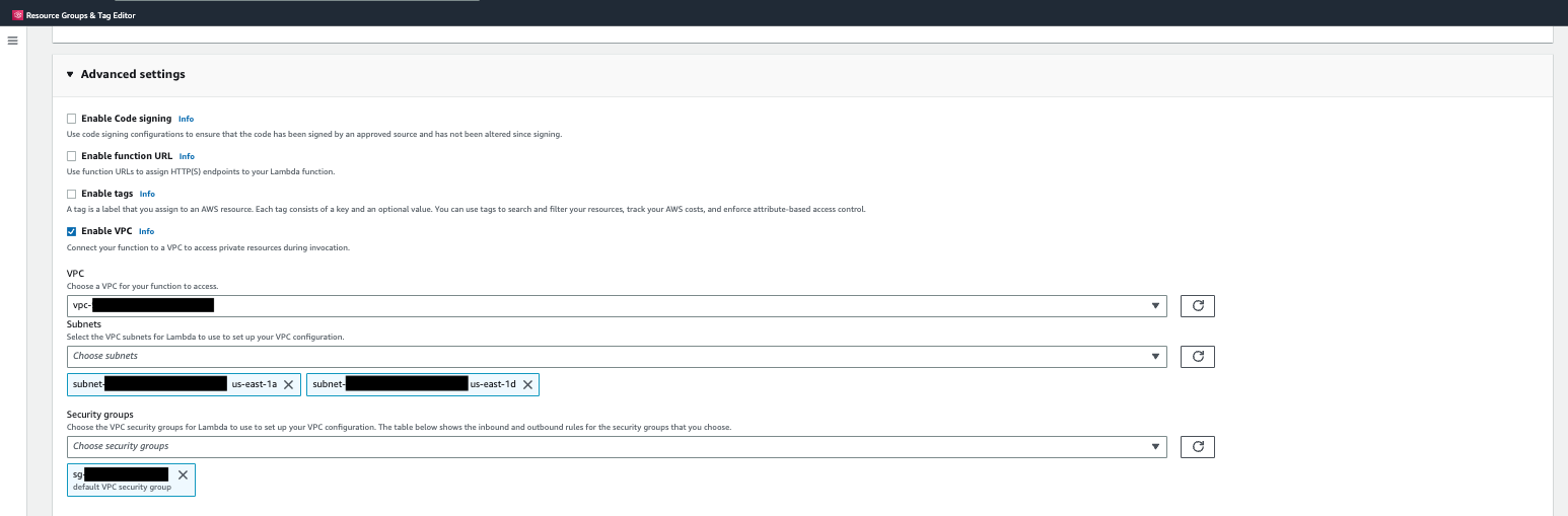 この画像は、AWS コンソールの Lambda 作成ウィンドウを示しています。