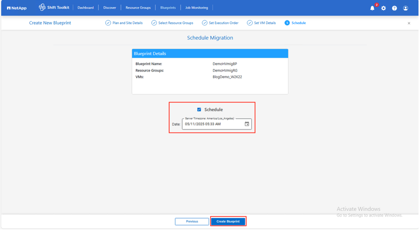 移行のスケジュール