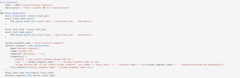 KubeflowでSnapshotパイプラインを構築するためのコード