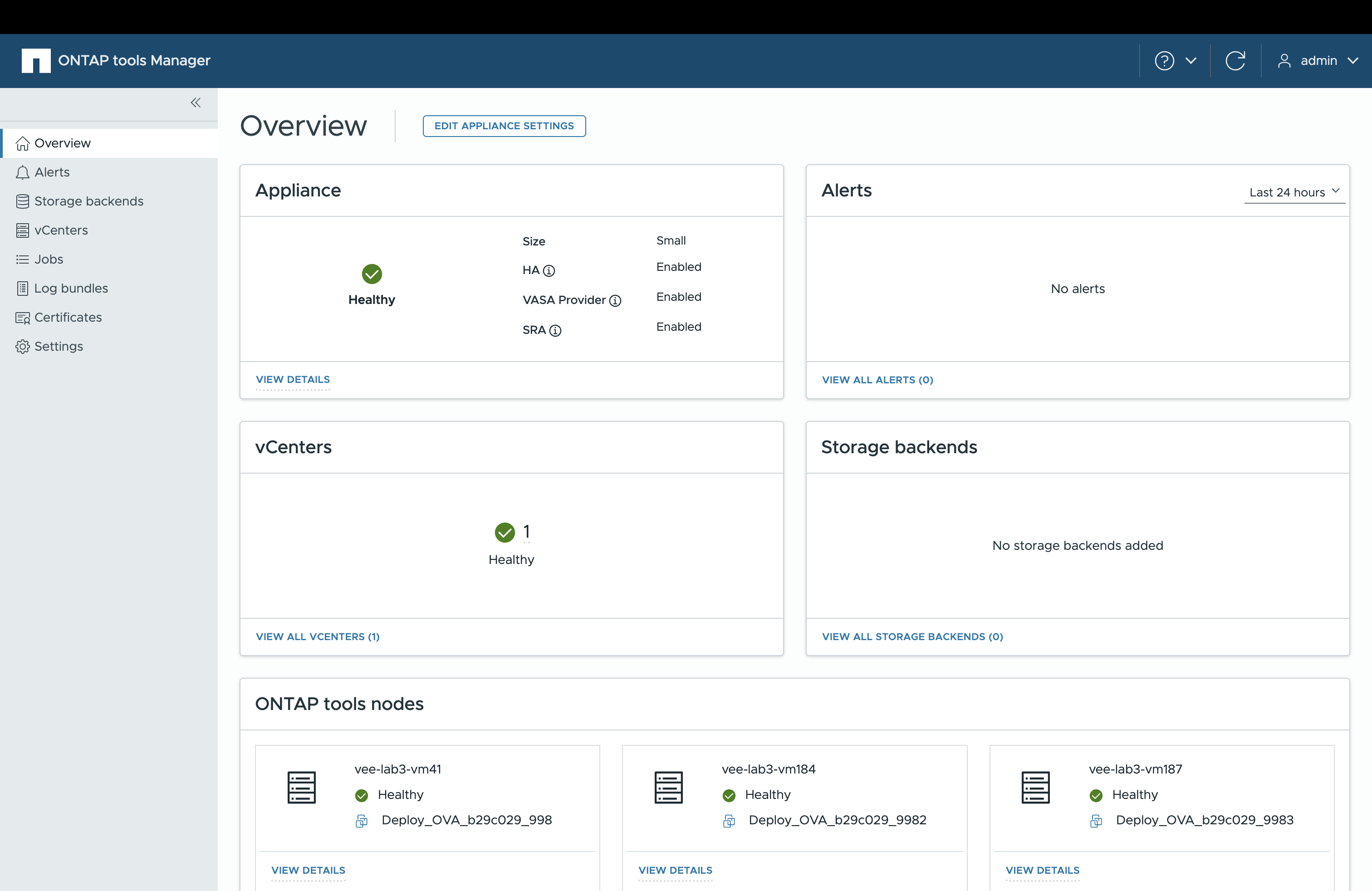 ONTAP tools Managerダッシュボードの概要