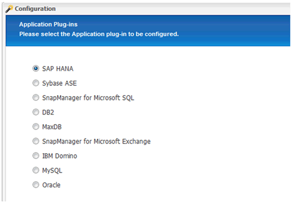 SAP HANA Select アプリケーションプラグイン