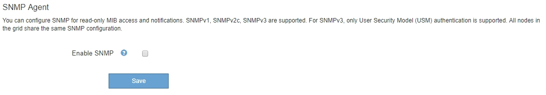 SNMP エージェントが有効になっていません