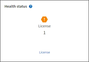 ダッシュボードの[Health Status]カードのライセンスステータス